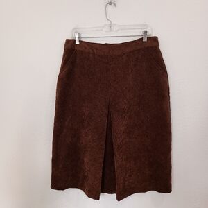Christopher & Banks Brown Corduroy Midi Skirt